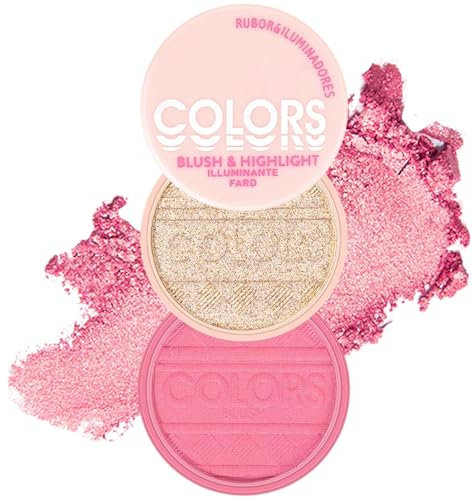 Highlighter Makeup Palette, 2-in-1 Blush und Highlighter, matte Schimmer, lang anhaltender Aufheller, wasserfeste Formel, perfekt für Gesichts-Make-up-Anwendung