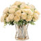HNVNER 2 Bouquets Fleurs artificielles en Soie Pivoine Artificielle Fausse Fleur pour Mariage Parti Accueil Cuisine Décor, Champagne