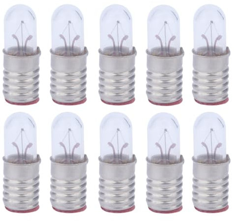 ShuoHui E5 Mini Light Bulb 24 V 50 mA Warm White E5.5 H0 Yellow Pack of 10 Screw Bulbs (24 V)