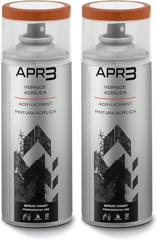 APR3 - S4002004 Vernis peinture Acrylique Multi-Usage, Couleur Orange Pure RAL 2004, Aérosol En Fer-Blanc Recyclable de 400 ml (Lot de 2)