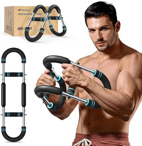 MERACH Power Twister mit 3 Widerstand, Brusttrainer Herren 27-50KG, Verstellbares Twister Armtrainer für Krafttraining Homegym, für Arme, Brust, Schultern und Rücken