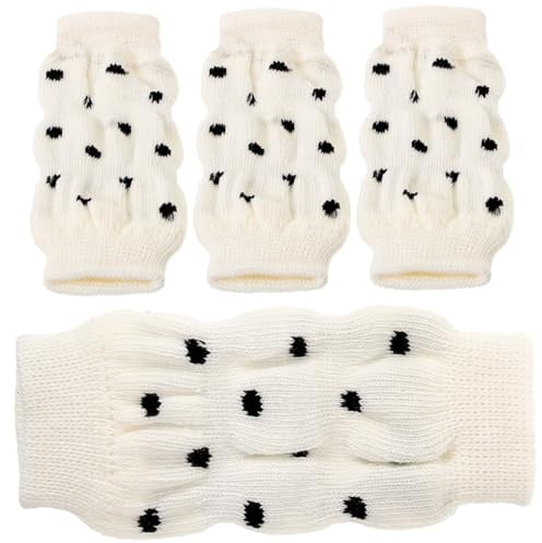 VERDANVERSE 4 StüCk Gestrickte BeinwäRmer FüR Hunde Weiche Baumwolle Haustierbeinsocken Ellbogenschutz Und Sprunggelenkabdeckungen FüR Outdoor Schutz Gegen Schmutz Und KäLte und 11 x 5 x 1 cm