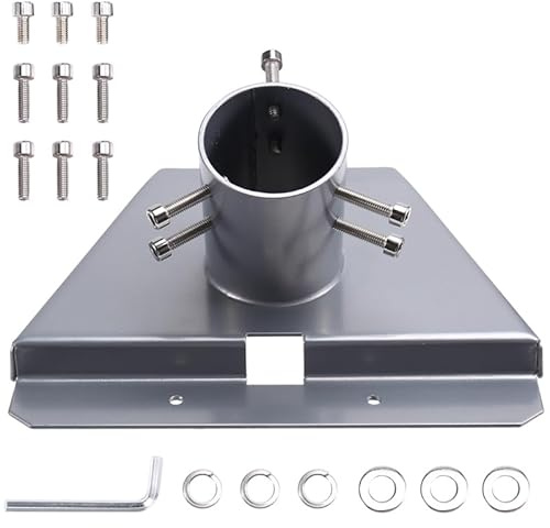 Gosera Roof Mount Plate Pole Base Satellite Antennae Base Wall Mounted Antenna Base Satellite Pipe Adapter Base Support Base