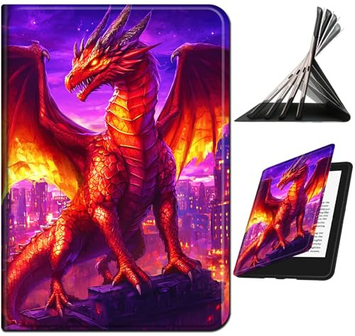 RWUTYTIUL for iPad 9th/8th/7th Generation 10.2 Inch (2021/2020/2019 Release) Case, Shockproof Smart Protective Multi-Angle Viewing Tablet Cover for Women Men with Auto Sleep/Wake, Purple Red Dragon