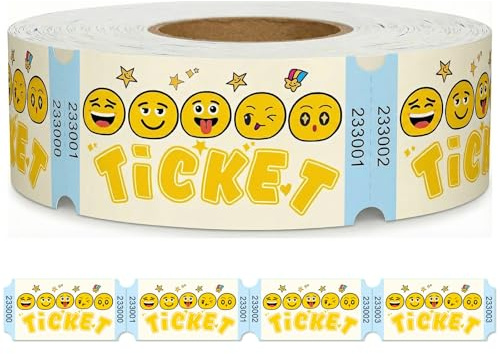 Wonninek Rouleau de tickets de tombola numérotés de 1 à 1 000 billets de fête pour événements, jetons de boisson pour carnaval, nourriture, cinéma, bière, prix de collecte de fonds (1 000 pièces)