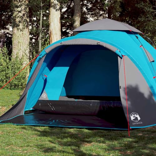 Kuppel-Campingzelt für 3 Personen, Blau, Quick-Release-System, wasserdichtes Zelt mit abnehmbarem Überzelt, leichtes Pop-Up-Zelt, ideal für Camping, Outdoor-Abenteuer