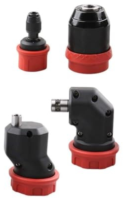 Vibsky Bürstenloses, wiederaufladbares elektrisches Bohrfutter, Schnellspanner für 6,35 mm (1/4 Zoll) Bits, für schnurgebundene und Akku-Bohrmaschinen, Rot/Schwarz