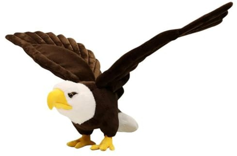Xiyocadt Adler Kuscheltier, Weiches Weißkopfseeadler plüschtier Mit Großen Flügeln, Realistischen Plüsch Adler Spielzeug, Weißkopfseeadler-Puppe riesige Stofftiere, Geschenke für Kinder Home (60cm)