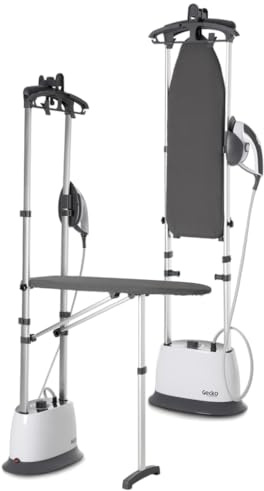 2-in-1 Dampfglätter mit Bügeltisch – All-in-One Gerät 2200W, 4 bar, 50 g/min – Vertikales & Horizontales Glätten für Kleidung und Heimtextilien