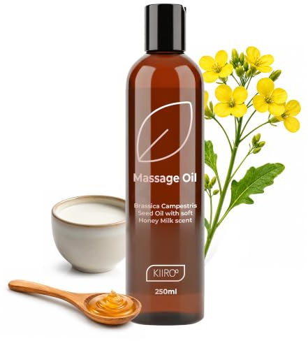 Pflegendes Massageöl 250 ml – Körperöl für empfindliche Haut mit Rapsöl, Sheabutter & Vitamin E, leichte & nicht fettende Formel