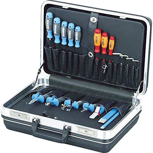 HEPCO&BECKER Werkzeugkoffer Budget mit 27 Taschen, Schwarz, 460 x 160 x 310 mm, 4042545100360