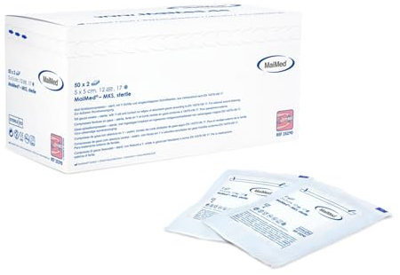 Maimed - sterile Mull-Schlitzkompressen - weiß - 5 x 5 cm - 100 Stück