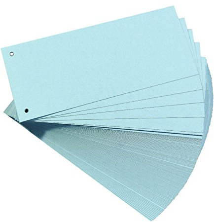 Original Falken 100er Pack Premium Karton-Trennstreifen. Made in Germany. 10,5 x 24 cm blau Trennlaschen Trennblätter Ordner Register Blauer Engel