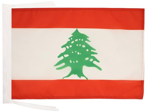BANDERA de LÍBANO 45x30cm - BANDERINA LIBANESA 30 x 45 cm cordeles - AZ FLAG