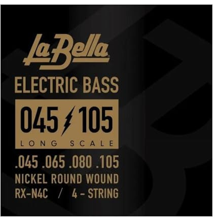 La Bella RX-N4C Long Scale Nickel Round Wound Bass 4- String Electric Bass 45-105