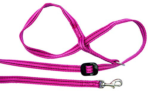 Gencon - Clip-to-Collar Dog Headcollar and Lead - Trainer Approved - One Size Dog Training & Behaviour Aid - Soft & Gentle Design with Trigger Clip - Right - Made in Britain - Pink/Burgundy