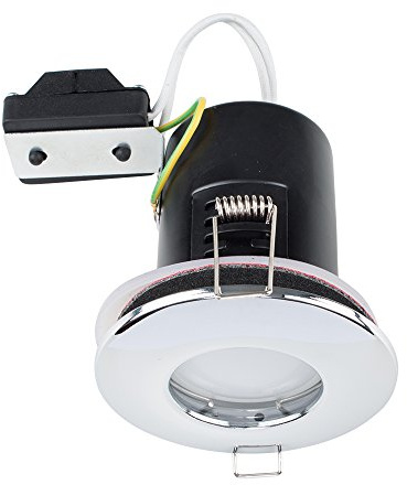 MiniSun | Fire Rated Chrome Domed Ceiling Downlights | Recessed Lighting, Home Décor & Improvement Essential | Includes Bulb [3000K Warm White] | Mains Wired