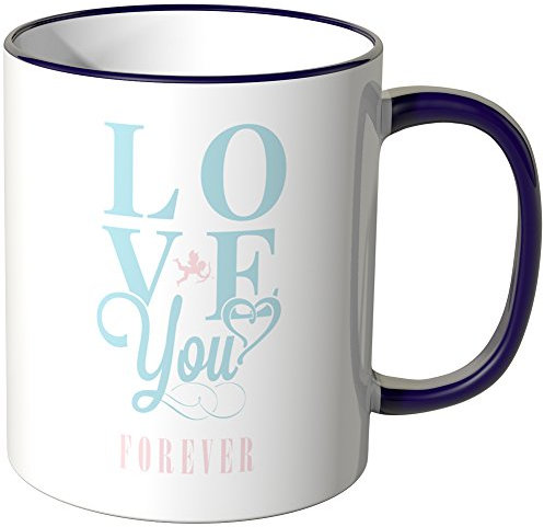 WANDKINGS® Tasse, Schriftzug Love You Forever - LILA