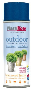 Plasti-kote 18204 400ml Outdoor Hammered Spray - Blue