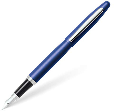 Sheaffer VFM Nickel Plate Trim Fountain Ballpoint Kit - Neon Blue