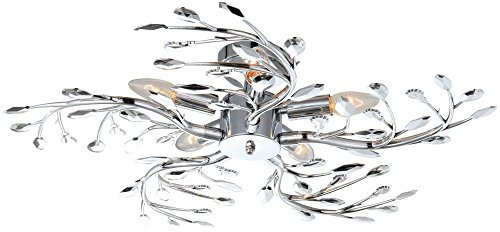 globo 5 x E14 40 Watt 230 V Chrome Flash Ceiling Lamp
