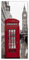 Wallario Selbstklebende Türtapete Rote Telefonzelle in London England mit Big Ben - Türposter 93 x 205 cm Abwischbar, rückstandsfrei zu entfernen