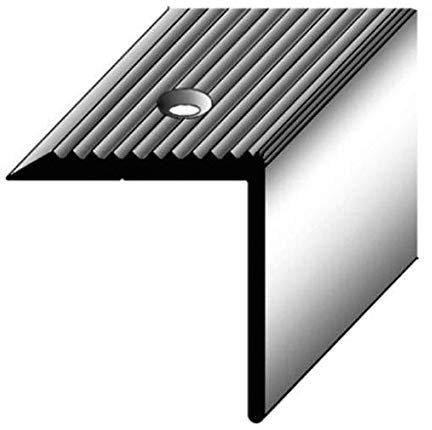 Treppenkantenprofil / Winkelprofil (30 mm x 30 mm) Aluminium eloxiert, gebohrt, Bronze hell