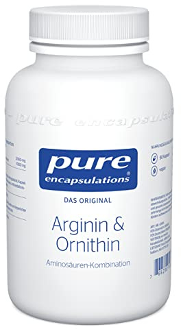 Pure Encapsulations - Arginin Ornithin Kapseln – Einzigartige Aminosäuren-Kombination, Vegan – 90 Kapseln