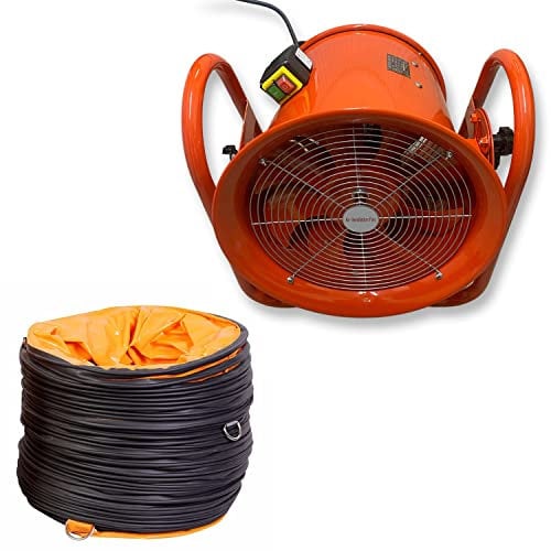 Industriel Extracteur Portable Ventilateur Air Axial Métal Souffleur Commercial Échappement Atelier Ventilateur Ventilation Avec 5 mètre Adhésif - 60cm avec conduit
