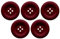 Soul-Cats Knopfset in verschiedenen Farben und Größen Kunststoff bunt, Größe: 30 mm;Farbe: bordeaux