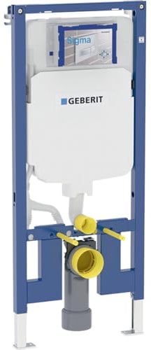 Geberit WC-Rack Geberit Duofix ausgesetzt, 114 cm, mit verdeckter Spülkasten Sigma 8 cm, PVC-Ablaufgarnitur Krümmer (111.791.00.1)