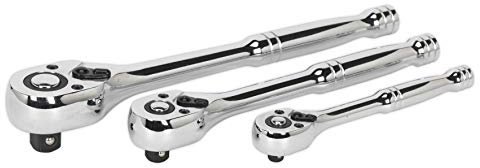 Sealey Ak6672 Ratchet Wrench Set 3Pc Pear-Head Flip Reverse