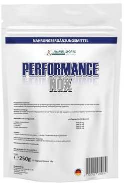 Pharmasports Performance NOX Kombi Stickstoffmonoxid - NO2 - Arginin, Citrullin, Beta Alanin, Kreatin auch als Pre-Workout Booster ohne Koffein, Trennmittel, Farbstoffe usw Made in Germany