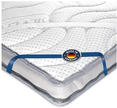 BMM Topper 200x200 cm Komfort Härtegrad H2 weich/PurLatex-Topper/Öko-Tex/orthopädische Matratzenauflage/Höhe 8 cm/Topper produziert in Deutschland