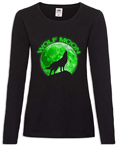 Urban Backwoods Wolf Moon Damen Langarm T-Shirt