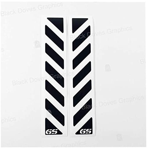 2pcs Reflective Stripes with GS for Touratech ALU Panniers R 1200 GS BMW MOTORRAD AUFKLEBER (Black)