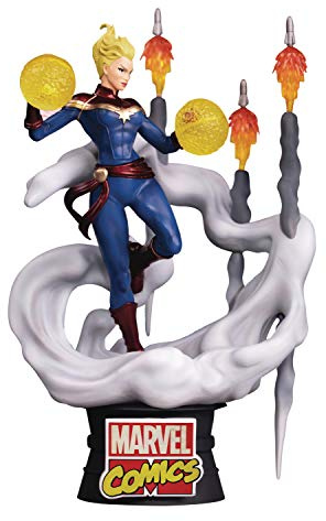 Beast Kingdom Toys Marvel Comics D-Stage PVC Diorama Captain 16 cm,Blue,gold,red