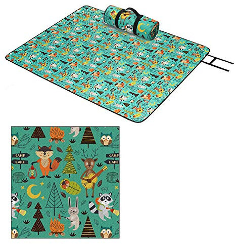 BLANKET Camping Matten Picknickdecke 200 cm * 145 cm Dicke 4mm Wasserdicht Teppich im Freien Leicht tragbar Schnell trocknend Isoliert Mit Baumwolle gefüllt Sanft für Zelt Garten Strand