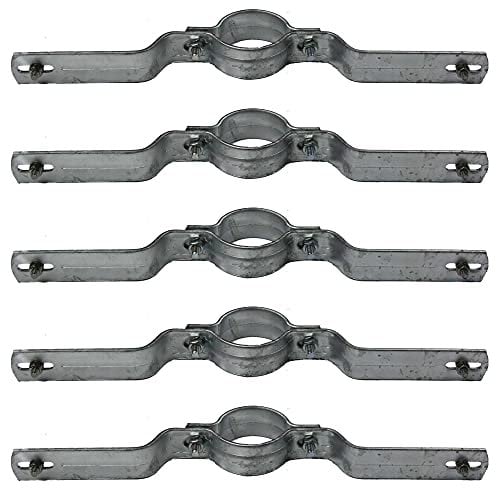 Kleberio® 5 Rohrschellen DN60 (Bohrlochabstand 350mm) verzinkt für Rundrohr 60mm Rohrschelle für Schilderbefestigung Rohrhalterung Schellen Set inklusive Befestigungsschrauben für das Schild