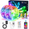 ALED LIGHT 20M / 65.6Ft Bluetooth LED Streifen, Music Sync Flexibler Farbwechsel RGB 5050 600 LEDs Rope Light Strips Kit LED Stripes mit IR Fernbedienung App für Zuhause, DIY Dekoration