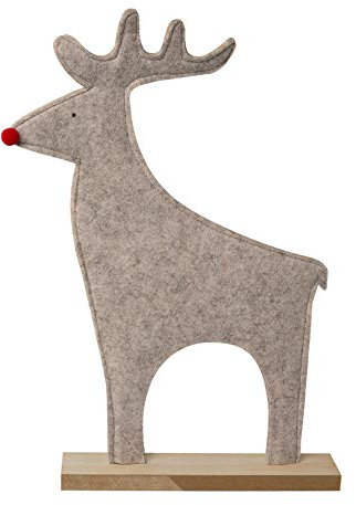 creativ home Filz ELCH auf Holzbase. Ca 40 cm. Deko Elche, Hirsch, Rentier. Art.:4319504-92