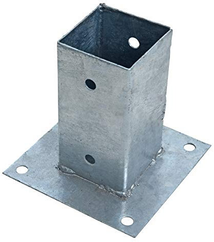 ESTEXO Aufschraubhülse Pfostenhülse 15x Pfostenträger Bodenhülse Aufschraubbodenhülse Hülse Pfostenschuh eckig (71 x 150 mm)