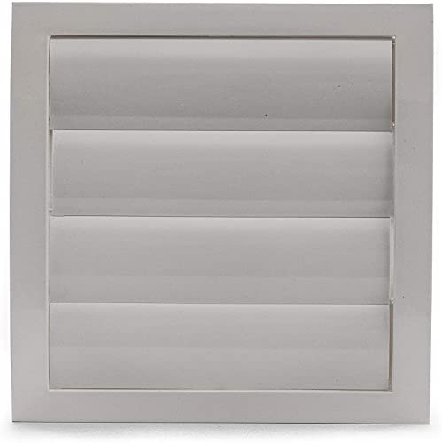 Vent Systems 125 mm 190 x 190 mm White Ventilation Duct Cover with Flaps - Exhaust Cover for Heating, Cooling and Ventilation Applications - Interior and Exterior Ventilation Cover