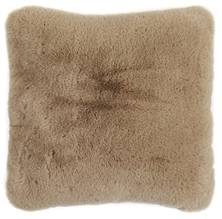 andiamo Kissen Cingoli - Kunstfell Dekokissen geeignet als flauschiges Kuschelkissen oder Deko Kissen für eine gemütliche Atmospähre in Ihrem Haus 40 x 40 cm 1 Stück Taupe