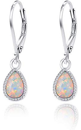 Frauen Faux Opal 925 Sterling Silber Strass Ohr Schnalle Tropfen Ohrringe Schmuck Geschenk Opal Ohrstecker Hypoallergene Diamant Tropfen Ohrringe für Frauen Opal Ohrringe für Frauen Fine Jewelry