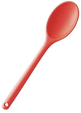 mastrad F10615 Suppenlöffel für die Küche – Zubereitung und Kochen, Mischen – Uniblock – Silikon – zerkratzt Nicht die Töpfe – Rot