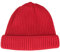 Breiter Strickmütze XXL für größere Köpfe, Wintermütze, Beanie aus Merinowolle Rot Rippe, XXL