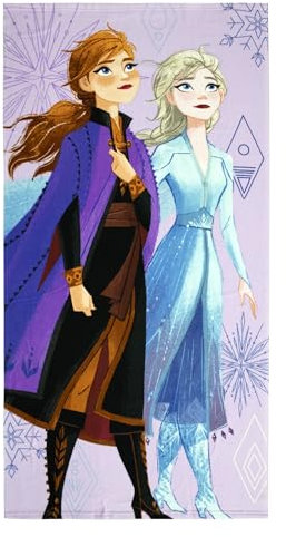 GLOBAL LICENCE SRL Strandtuch Frozen II Disney Elsa Anna aus Mikrofaser, 140 x 70 cm, 100 % PL - FRO1480