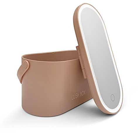 Rio Lush Box Makeup Cosmetic Vanity Travel Case with Removeable LED Light Mirror. Pink