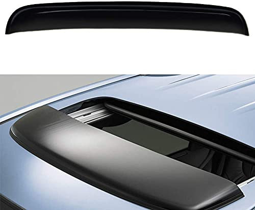 Deebior 38inch 980mm Universal Fit Rain Snow Guard Sun Roof Wind Deflector,1pc Tape-On Dark Smoke Tint Auto Moonroof Window Visor RN98